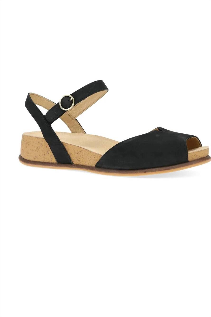 NEW DANSKO women's cass sandals in black milled nubuck